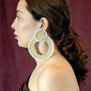 Pendiente de hilo de lino