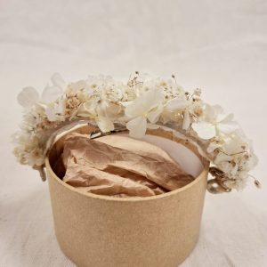 Tocado floral corto lona